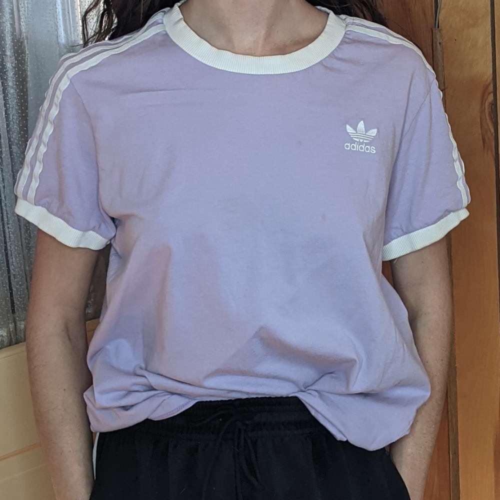 SOLD Adidas TriStripe Lavender T-shirt